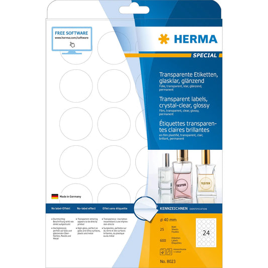 600 HERMA Folienetiketten 8023 transparent
