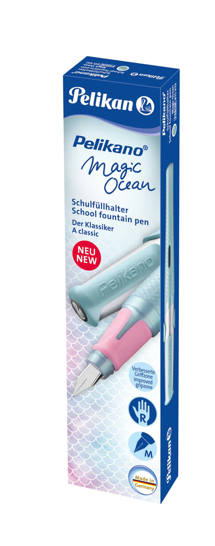 Pelikan Magic Ocean Patronenfüller blau/silber, rose für Rechtshänder
