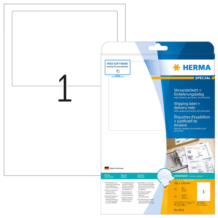 25 HERMA Adressetiketten 8316 weiß