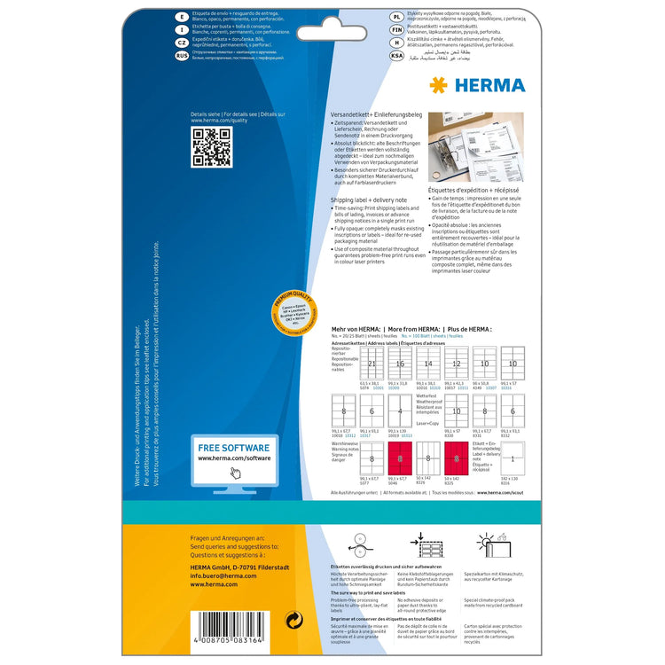 25 HERMA Adressetiketten 8316 weiß