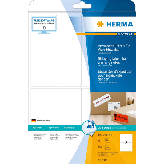 200 HERMA Versandetiketten 8326 weiß
