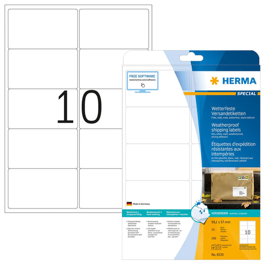 250 HERMA Folien-Versandetiketten 8330 weiß