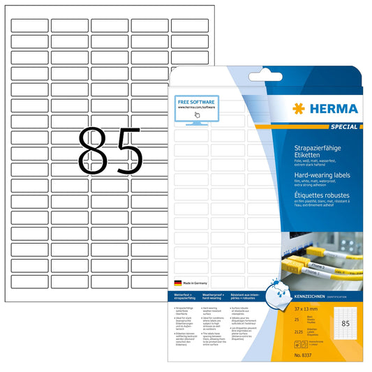 2.125 HERMA wetterfeste Folienetiketten 8337 weiß