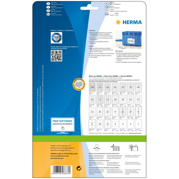 10 HERMA Etiketten 8637 weiß