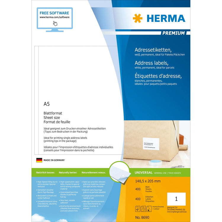 400 HERMA Etiketten 8690 weiß