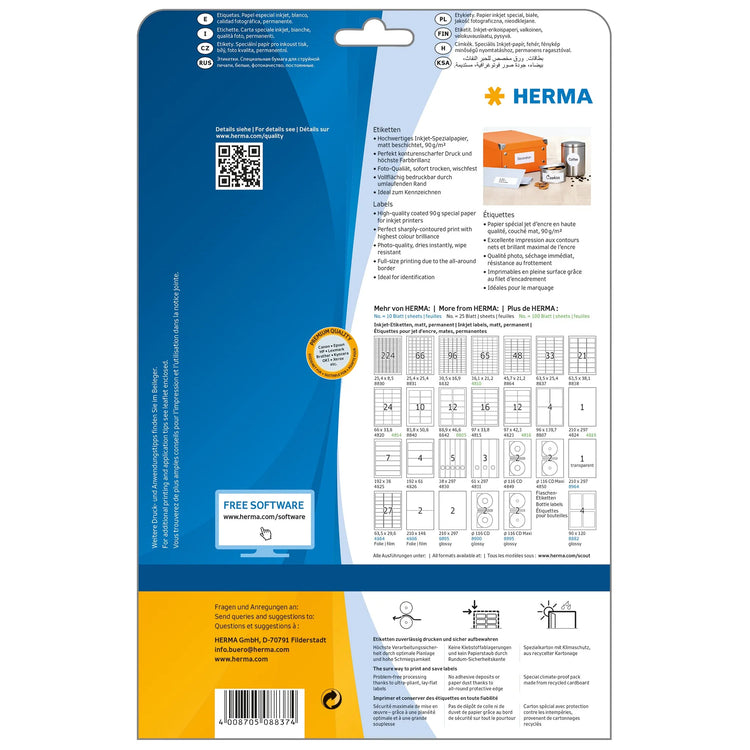 825 HERMA Etiketten 8837 weiß