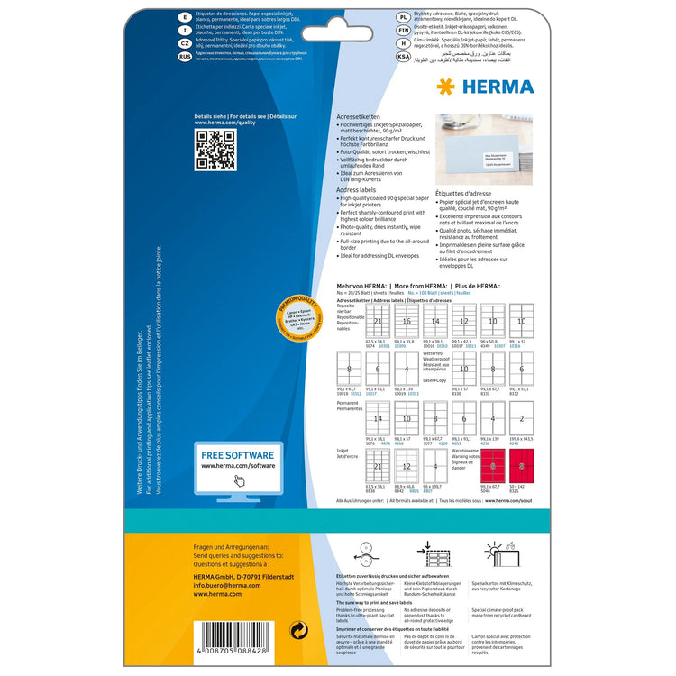300 HERMA Adressetiketten 8842 weiß
