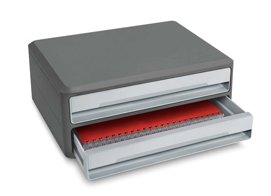 cep Schubladenbox MoovUp lichtgrau 1090116361, DIN A4 quer mit 2 Schubladen