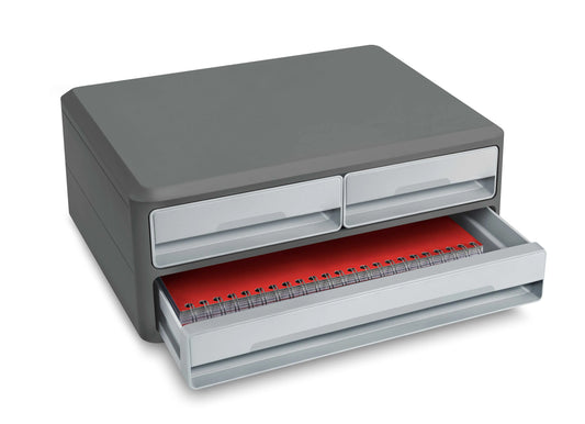 cep Schubladenbox MoovUp lichtgrau 1090216361, DIN A4 quer, DIN A5 quer mit 3 Schubladen