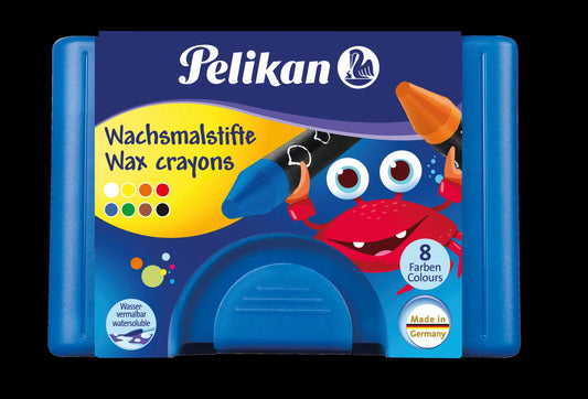 8 Pelikan 666/8 Wachsmalstifte farbsortiert, wasservermalbar