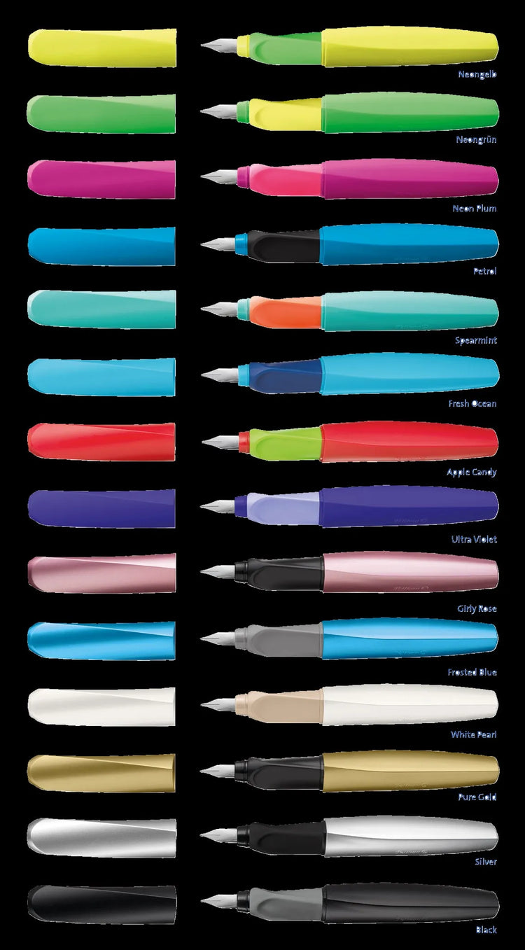 Pelikan Twist Patronenfüller silber M (mittel) für Rechts- u. Linkshänder