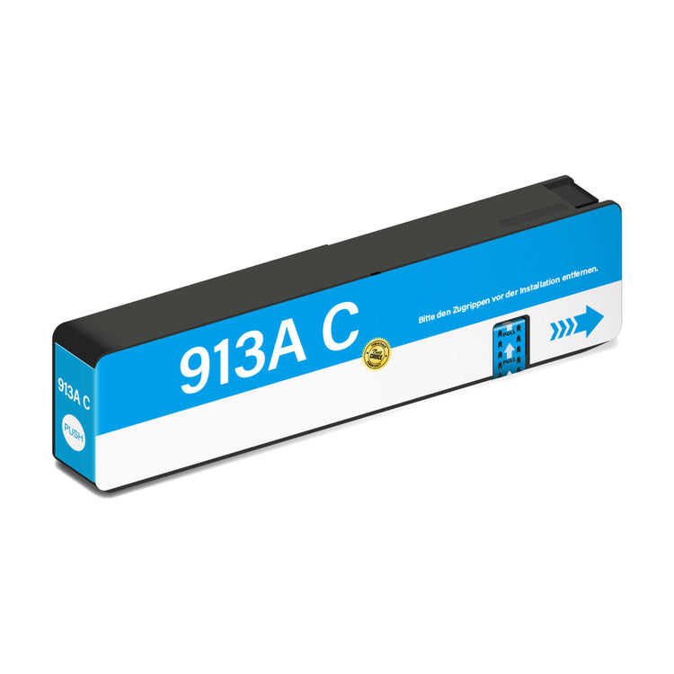 Wechselfaul Druckerpatrone Cyan – Ersatz für HP 913A (F6T77AE) – kompatibel mit PageWide Pro 352dn, 377dn, 452dw, 477dw, P55250dw, P57750dw