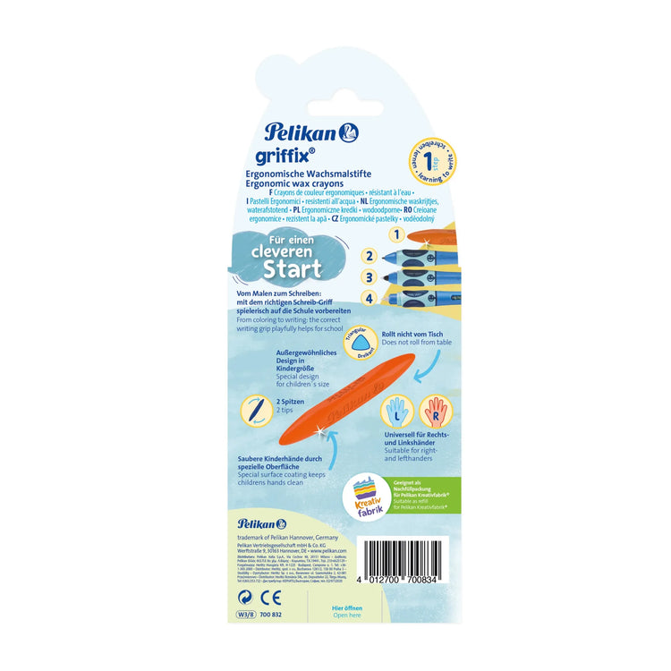 8 Pelikan griffix® Wachsmalstifte farbsortiert