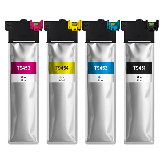 Wechselfaul XL Druckerpatronen Ersatz für Epson T9451–T9454 – Kompatibel für WorkForce Pro