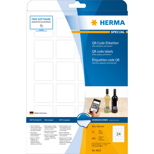600 HERMA QR-Code-Etiketten 9642 weiß
