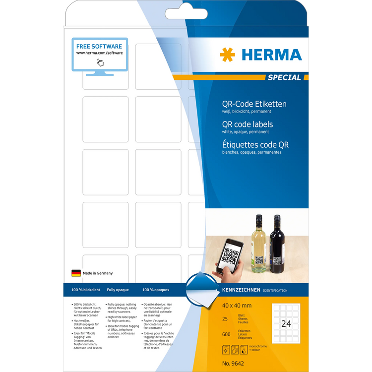 600 HERMA QR-Code-Etiketten 9642 weiß