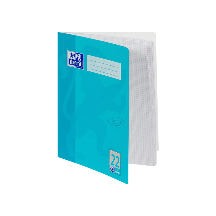 OXFORD Schulheft Touch Lineatur 22 kariert ohne Rand, blau, A4, Sie erhalten 3 Hefte