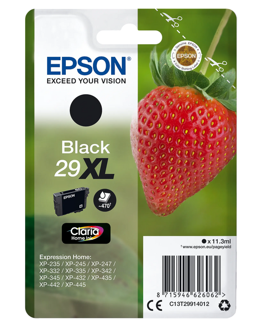 EPSON 29XL / T2991XL schwarz Tintenpatrone Erdbeere