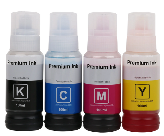 4er Set kompatible Tintenflaschen von Wechselfaul als Ersatz für EPSON 104/ T00P64