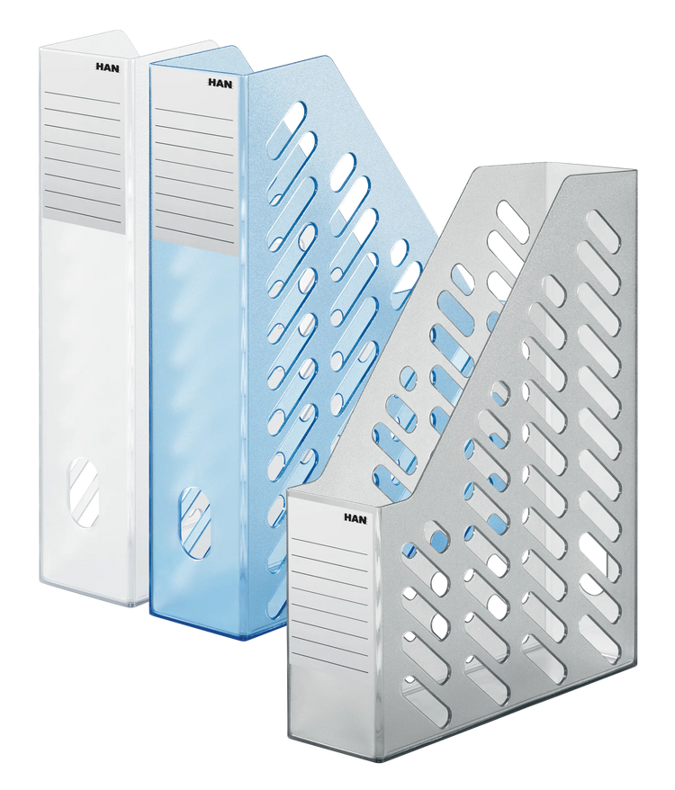 2 HAN Stehsammler Klassik brillant 1602-69 grau-transparent Kunststoff, DIN A4