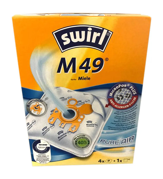 4 Staubsaugerbeutel Swirl M49 M 49 für Miele, Miele S 227i bis 240i, Miele S 269i bis 282i