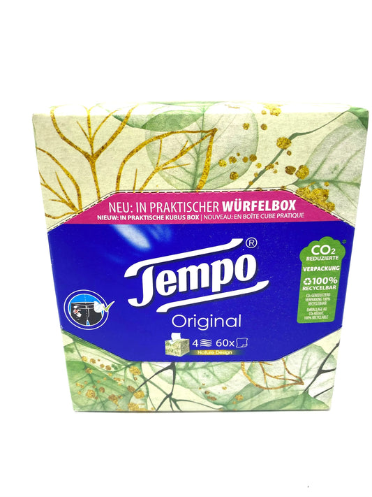 Tempo Taschentücher original Box Würfelbox 60 Tücher, 4-lagig