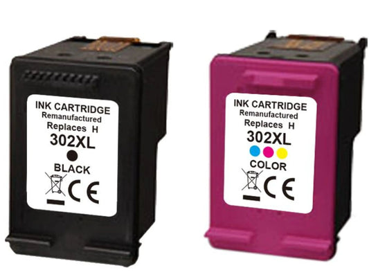 2 XL Druckerpatronen von Wechselfaul als Ersatz für HP 302XL black 302XL color