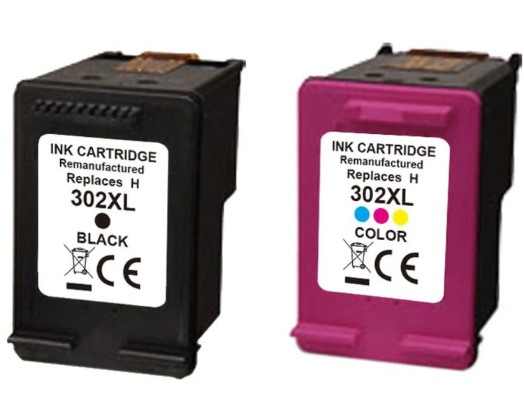 2 XL Druckerpatronen von Wechselfaul als Ersatz für HP 302XL black 302XL color