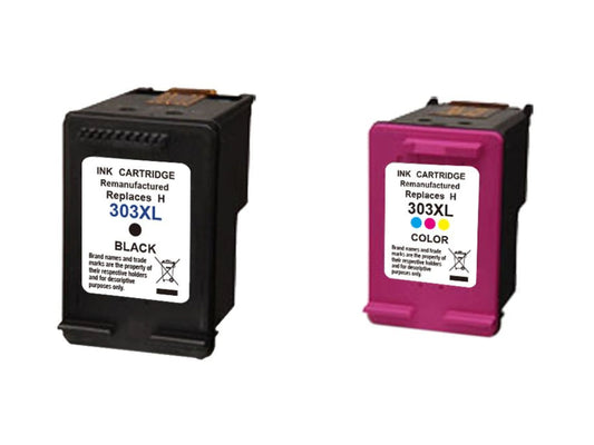 2 XL Druckerpatrone von Wechselfaul als Ersatz für HP 303XL black 303XL color