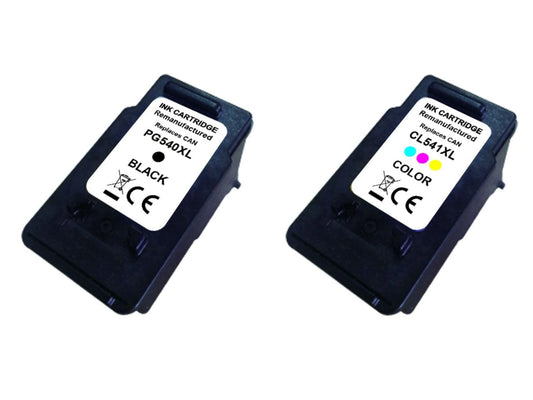 2 XL Druckerpatronen von Wechselfaul als Ersatz für Canon PG-540XL black CL-541XL color