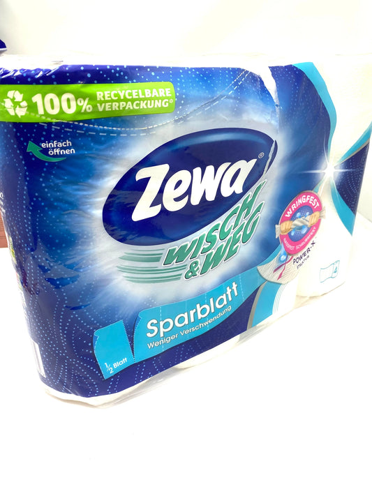 Zewa Küchenrollen WISCH&WEG Sparblatt 2-lagig 4 Rollen, 74 Blatt pro Rolle