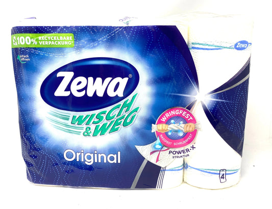 Zewa Küchenrollen WISCH&WEG Original 2-lagig 4 Rollen, 45 Blatt pro Rolle