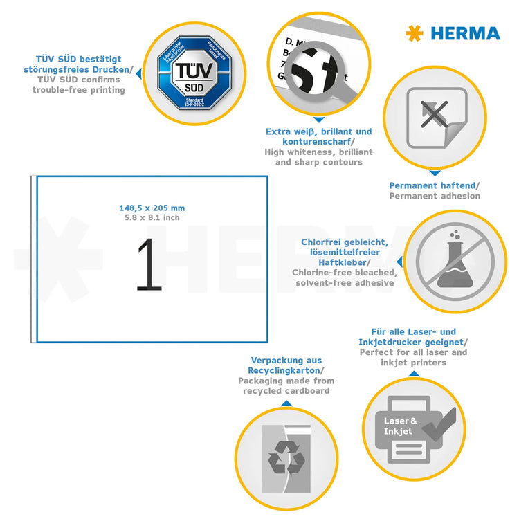 400 HERMA Etiketten 8690 weiß