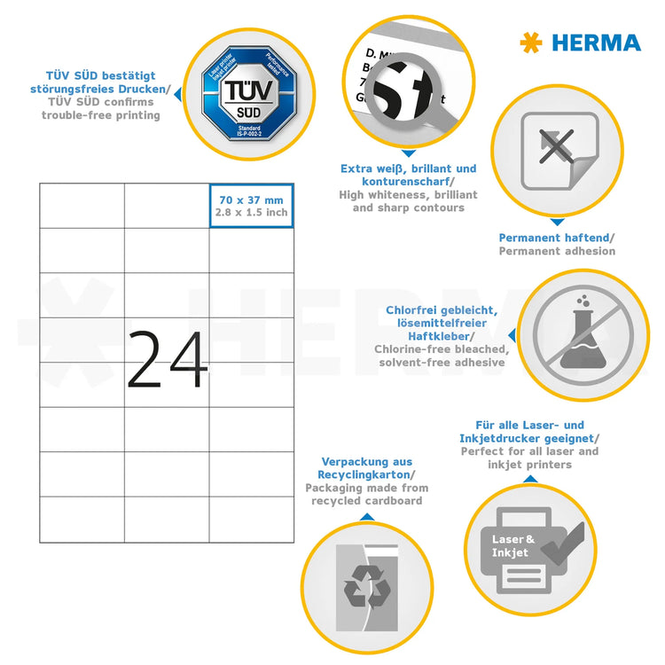 600 HERMA Etiketten 4390 weiß