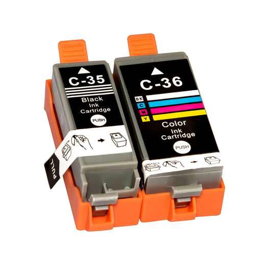 2 kompatible Druckerpatronen von Wechselfaul als Ersatz für Canon PGI-35 CLI-36