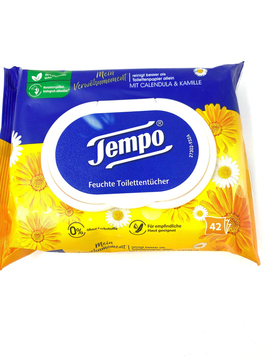 Tempo Feuchttücher Mein Verwöhnmoment Kamille, Calendula 42 Tücher