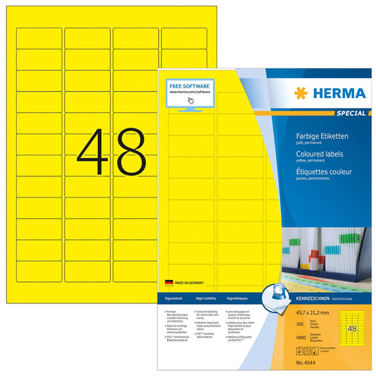 4.800 HERMA Etiketten 4544 gelb