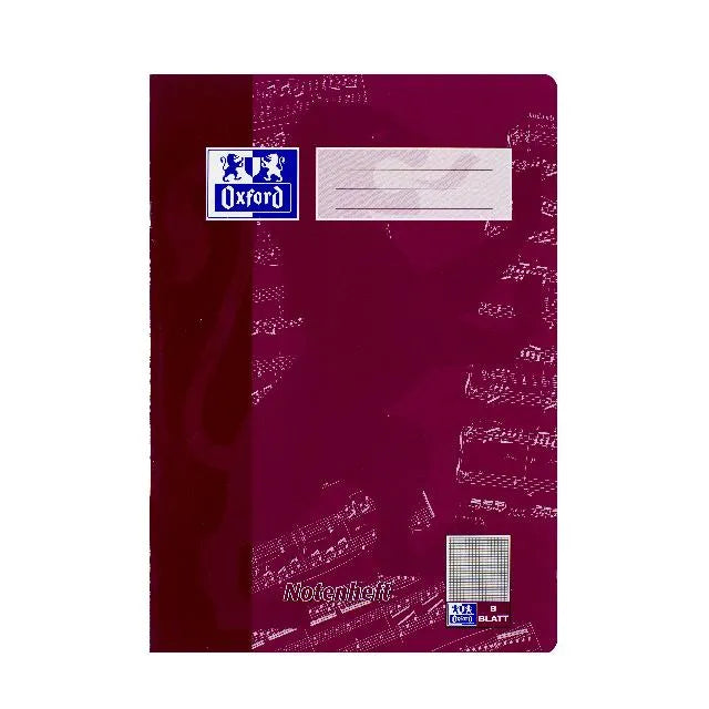 OXFORD Notenheft Lineatur 14 Notenlineatur mit Hilfslinien ohne Rand, keine Farbwahl, Sie erhalten 3 Hefte