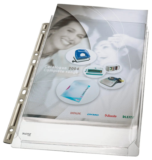 3 LEITZ Prospekthüllen DIN A4 transparent genarbt 0,17 mm