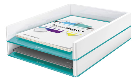 LEITZ Briefablage WOW Duo Colour perlweiß/eisblau