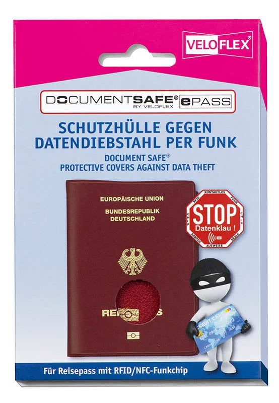 VELOFLEX Dokumentenhülle Document Safe® rot für Reisepässe