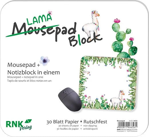 Mousepad - Block "Lama" Maße (BxH): 240 x 220 mm, 30 Blatt