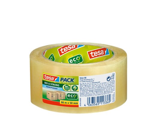 tesa Packband tesapack® BIO & STRONG transparent 50,0 mm x 66,0 m 1 Rolle