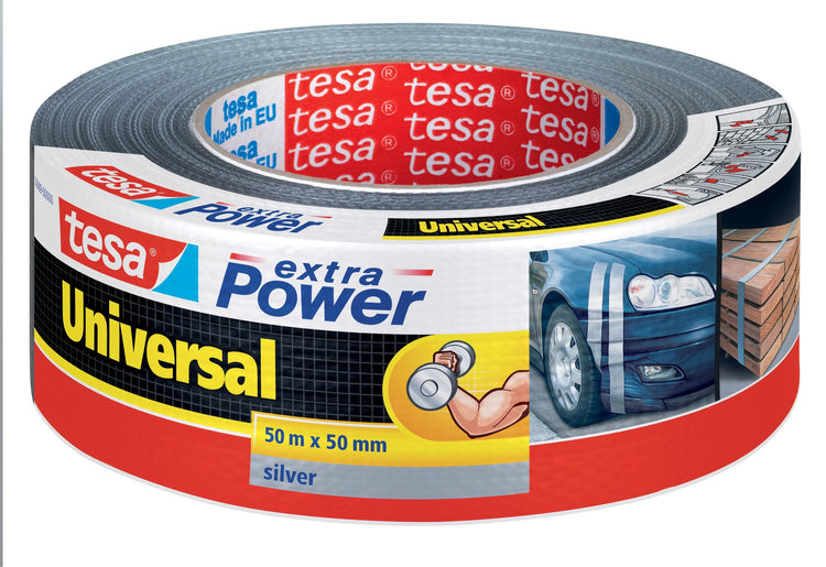 tesa extra Power® Universaltape Gewebeband silber 50,0 mm x 50,0 m 1 Rolle