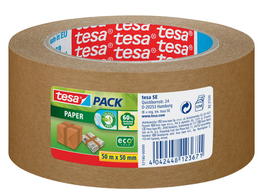 tesa Packband tesapack® Paper ecoLogo® braun 50,0 mm x 50,0 m 1 Rolle
