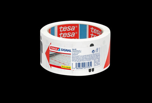 tesa Warnklebeband Signal Abstand halten min. 1,5 m rot/weiß/schwarz 50,0 mm x 50,0 m 1 Rolle