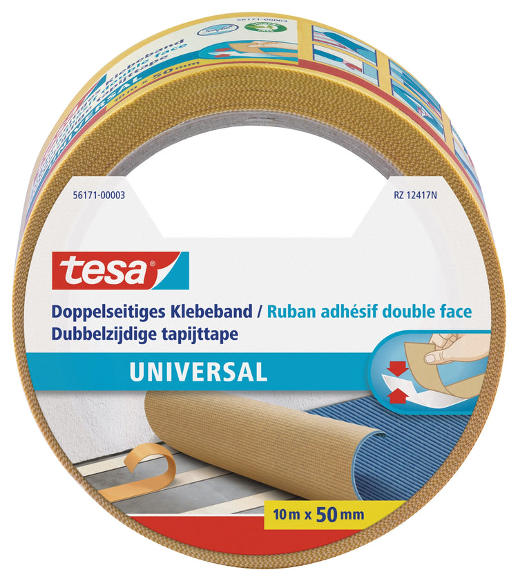 tesa doppelseitiges Klebeband weiß 50,0 mm x 10,0 m 1 Rolle