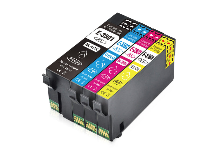 Wechselfaul 4er XL Druckerpatronen-Set – kompatibel mit Epson T3586 T3596 (Black, Cyan, Magenta, Yellow)