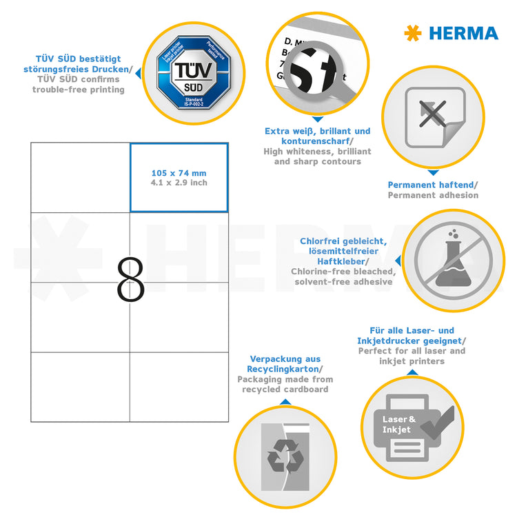200 HERMA Etiketten 5062 weiß