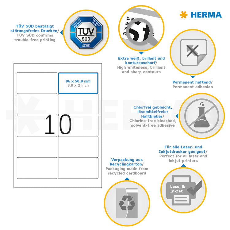 1.000 HERMA Etiketten 4667 weiß